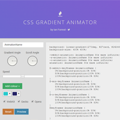 CSS Gradient Animator là một công cụ tuyệt vời giúp tạo ra những hiệu ứng Gradient phong cách và độc đáo. Hãy xem hình ảnh này để biết thêm về cách CSS Gradient Animator tạo ra hiệu ứng này.